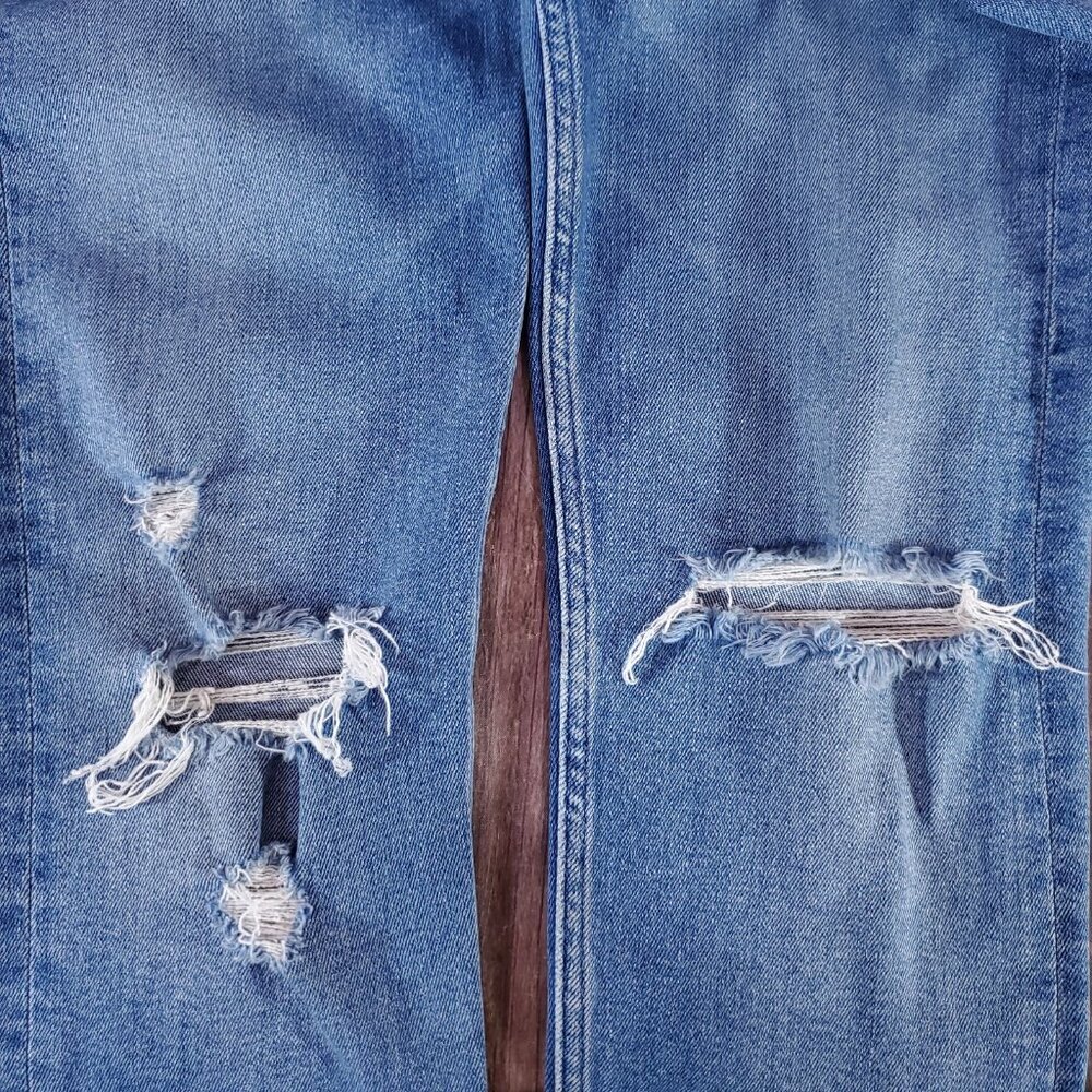 Mother Womens Size 27 The Tomcat Play Like A Pirate Straight Leg Jean Distressed - Picture 8 of 16